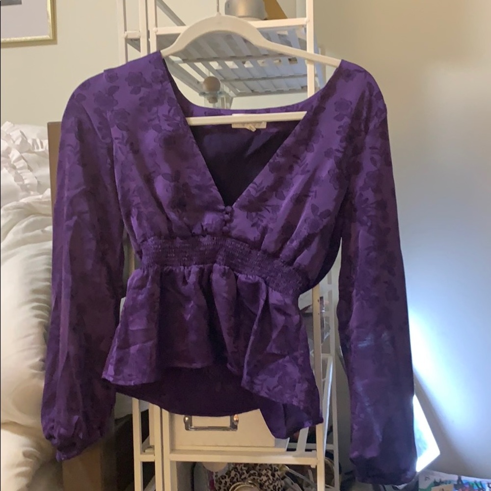 Purple floral top revolve